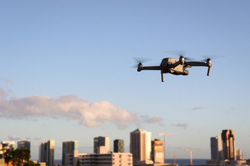 Mavic Air 2 Drone taking off with beautiful blue skies in the background