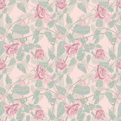 Roses Seamless Pattern