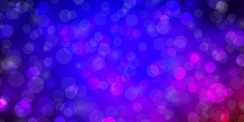 Dark Blue, Red vector background with circles. Colorful illustration with gradient dots in nature style. Pattern for websites, landing pages.