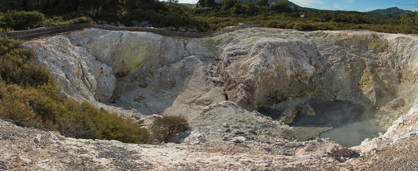 Crater Anga Whanariki in Wai-o-Tapu Thermal Wonderland,Waikato Region on North Island of New Zealand
