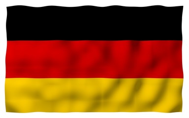 Flag of Germany. Wide format 3D illustration. State symbol of the Federal Republic of Germany. 3D rendering