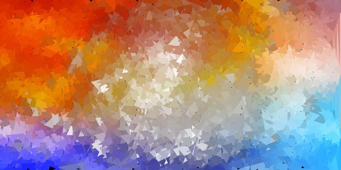 Fototapeta premium Light blue, yellow vector abstract triangle backdrop.