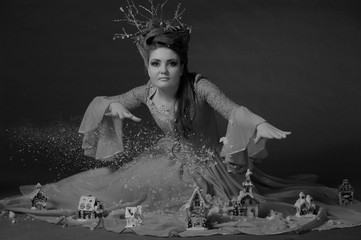 winter witch stretched out her hands over the houses,