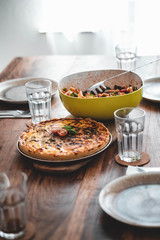 breakfast with coffee and croissant