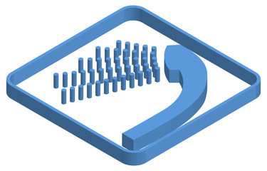 シャワーの青いアイソメトリックイラスト