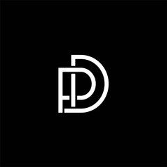 initial letter line logo design pd, dp , logo letter pd line , logo pd combination 