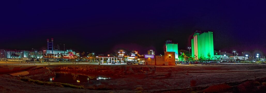 night view of the gambling city Laughlin.