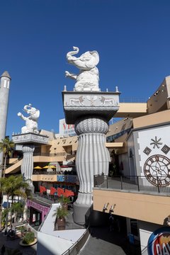 Statue of an elephant outside the Highland Shopping Mall in Hollywood