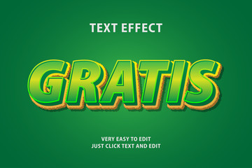 Naklejka premium Green yellow green text effect, editable text