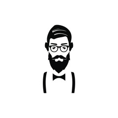 black face man logo design