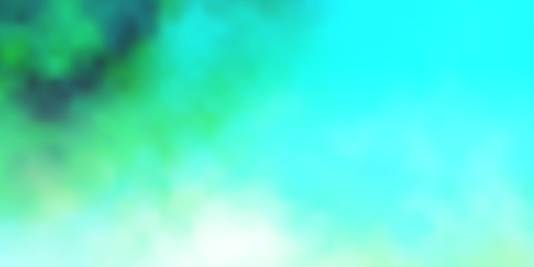 Light Blue, Green vector background with clouds. Illustration in abstract style with gradient clouds. Pattern for your commercials.