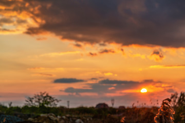 Beautiful sunset over the countryside.