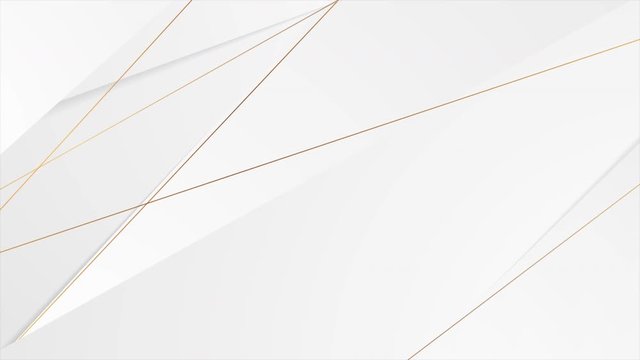 Grey and white corporate abstract motion background with golden lines. Seamless looping. Video animation Ultra HD 4K 3840x2160