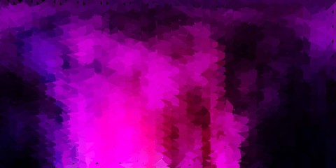 Dark purple, pink vector triangle mosaic design.