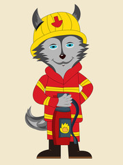 Husky dog ​​profession firefighter isolated character vector