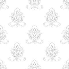 Indigo Flower Islamic Vector Seamless Pattern. 