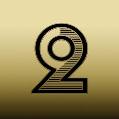 Number. Modern black number on gold background. Beautiful elegant design for multiple uses. 