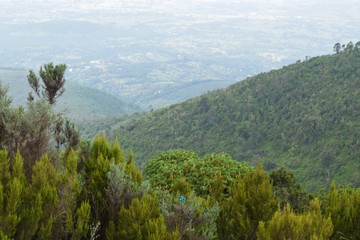 Scenic mountain landscpes  in rural Kenya, Aberdare Ranges