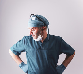 Tired And Sleepless Medical Doctor After Coronavirus Treatment, COVID-19 Concept