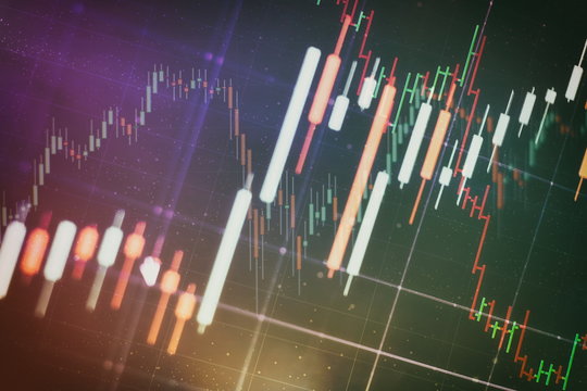 Business success and growth concept.Stock market business graph chart on digital screen.Forex market, Gold market and Crude oil market