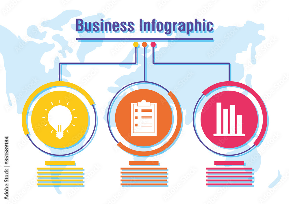 Canvas Prints business infographic with world planet