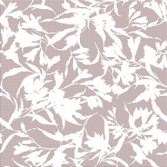 Seamless floral pattern textile style with wildflowers, leaves. Hand drawn. abstract background for printing and packing