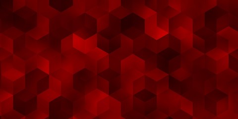 Light Orange vector pattern with colorful hexagons.