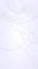 Abstract white background. Backdrop with light transparent bubbles. Vertical orientation. 3D illustration