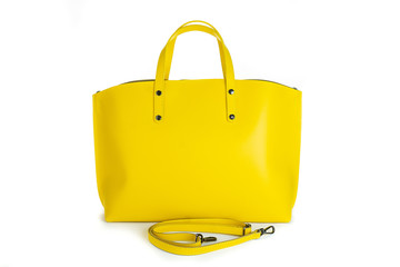 Bag clutch isolated on white leather