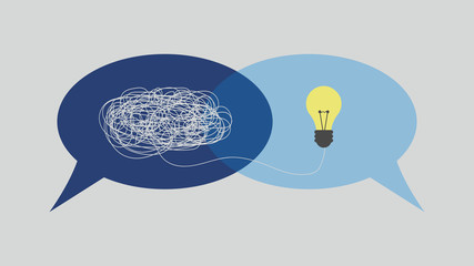 Communication and problem solving. talk concept speech bubbles Vector Illustration