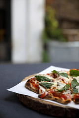 Pizza ham mushroom and basil