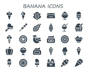 banana icon set