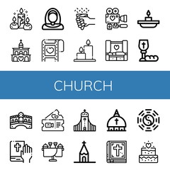 Fototapeta na wymiar church simple icons set