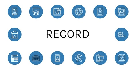 record simple icons set