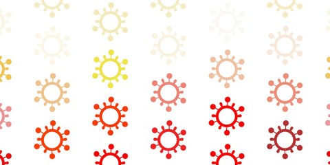 Light Red, Yellow vector template with flu signs.