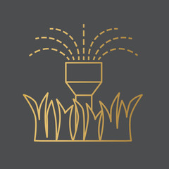 Obraz premium golden garden sprinkler icon- vector illustration
