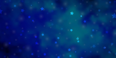 Fototapeta premium Light BLUE vector layout with bright stars. Decorative illustration with stars on abstract template. Pattern for new year ad, booklets.