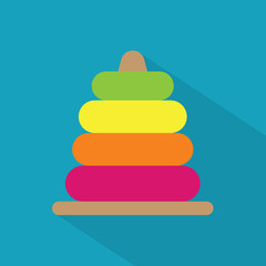 colorful pyramid toy icon- vector illustration