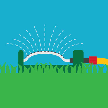 garden swinging sprinkler icon- vector illustration