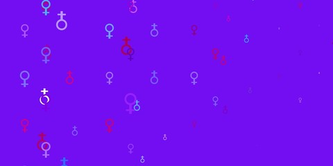 Light Green vector texture with women's rights symbols.