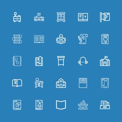 Editable 25 library icons for web and mobile
