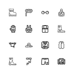 Editable 16 wear icons for web and mobile