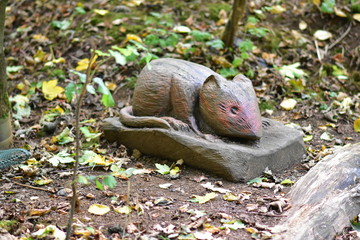 Rodent on the tree sculpture