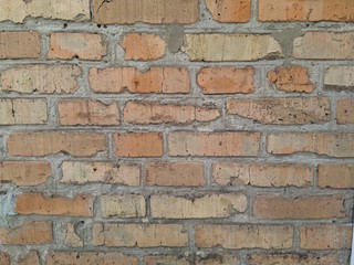 Photo background red brick wall. Brickwork