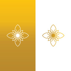 Minimal logo design, golden shapes and abstract symbols, design concepts, logos, logo elements for the template.