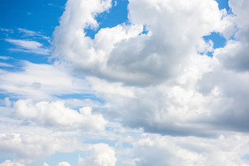 Blue daylight sky with clouds