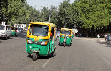 Fototapeta na wymiar Rickshaw new delhi delhi india
