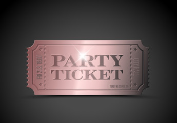 Vector pink party ticket as a template for your event