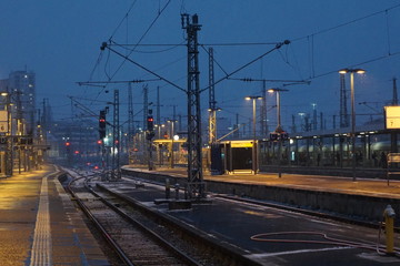 Fototapeta premium railway in the morning