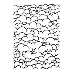 Clouds. Hand drawn clouds vintage style vector illustration. Cloudy sky engraving style sketch drawing. Part of set.